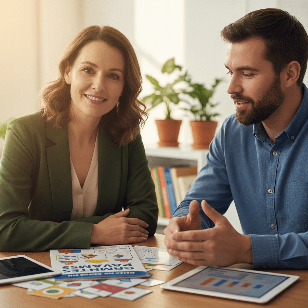 Educator providing personalized guidance to a parent